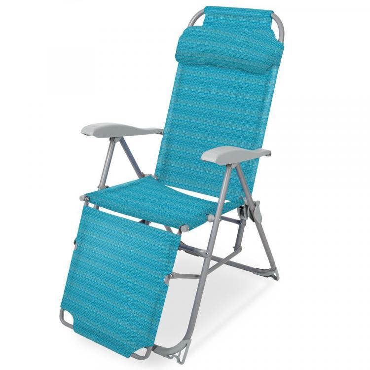 Кресло-шезлонг складное NIKA К3 с подножкой бирюзовый (К3/Б) - фото 1 - id-p180149146