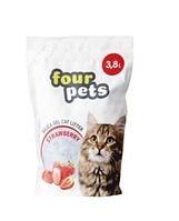 FOUR PETS силикагелевый наполнитель (клубника) 3.8 л