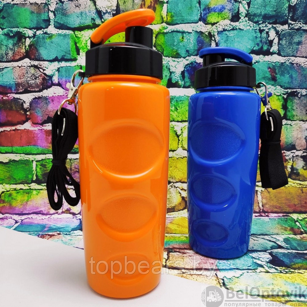Анатомическая бутылка для воды Healih Fitness с клапаном и регулируемым ремешком, 500 мл. Сито в комплекте - фото 3 - id-p180192576