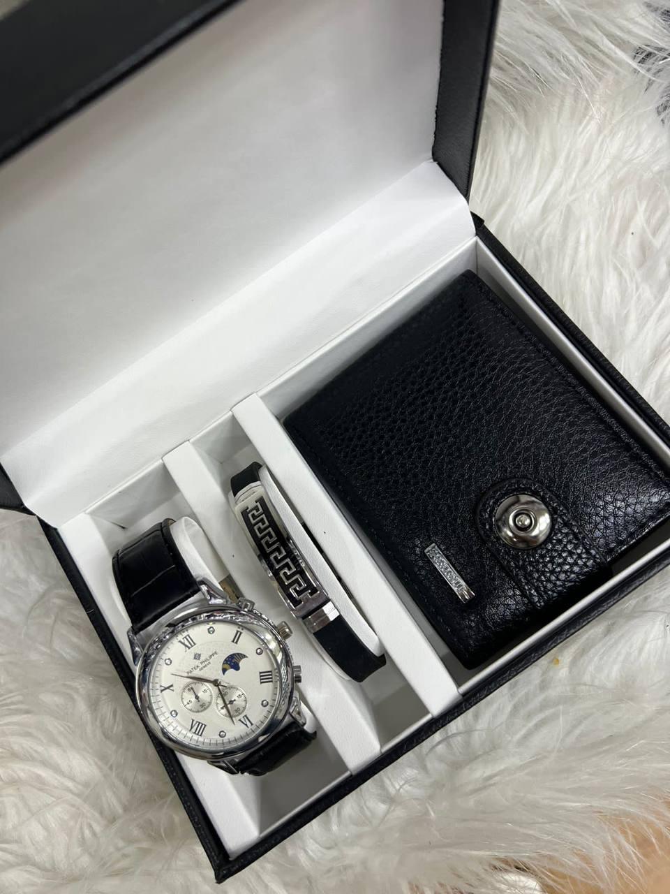 Мужской подарочный набор часы, браслет, кошелек - фото 8 - id-p146005319