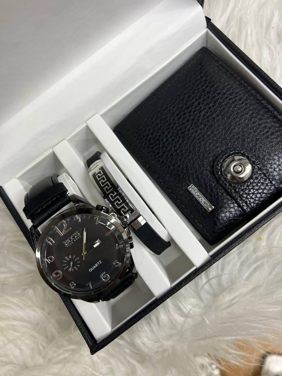 Мужской подарочный набор часы, браслет, кошелек - фото 4 - id-p146005319