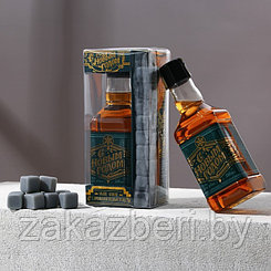 Набор «С Новым годом!»: гель для душа во флаконе виски, древесный с пряными нотами, 250 мл;мыло-камни, 9 шт.