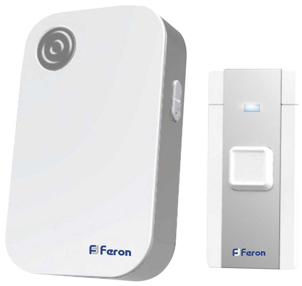 Звонок дверной беспроводной Feron E-372 36 мелодий белый серый с питанием от батареек - фото 1 - id-p180200868