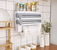 Кухонный держатель для бумажных полотенец, пищевой пленки и фольги Triple Paper Dispenser, фото 1