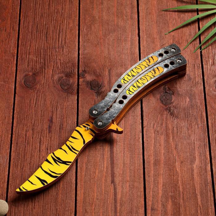 Сувенир деревянный "Нож Бабочка" тигровый - фото 1 - id-p179791921