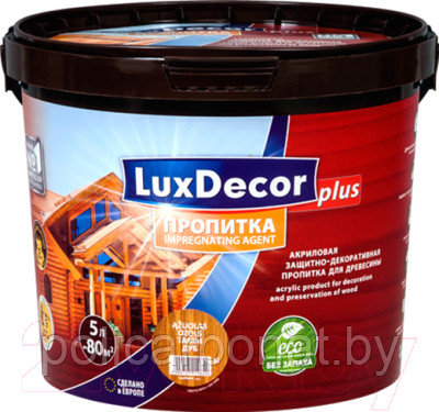 Декоративная пропитка для дерева LuxDecor 5л. пиния, Польша, Штрих-код:5906340224845