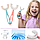 Детская силиконовая зубная U-образная щетка (с 2 до 6 лет) Голубая (длинная ручка овал), фото 10