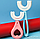 Детская силиконовая зубная U-образная щетка (с 2 до 6 лет) Розовая (длинная ручка овал), фото 9