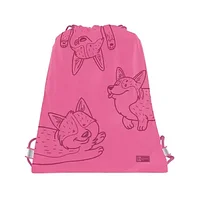 Мешок для обуви "Корги", полиэстер, розовый