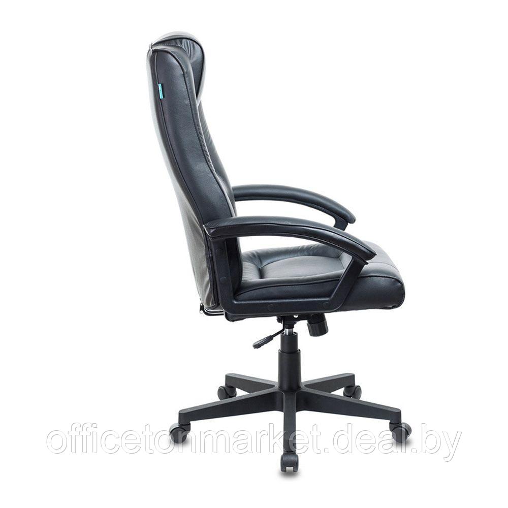 Кресло для руководителя "Бюрократ T-9906N/BLACK", кожа, пластик, черный - фото 3 - id-p170576612