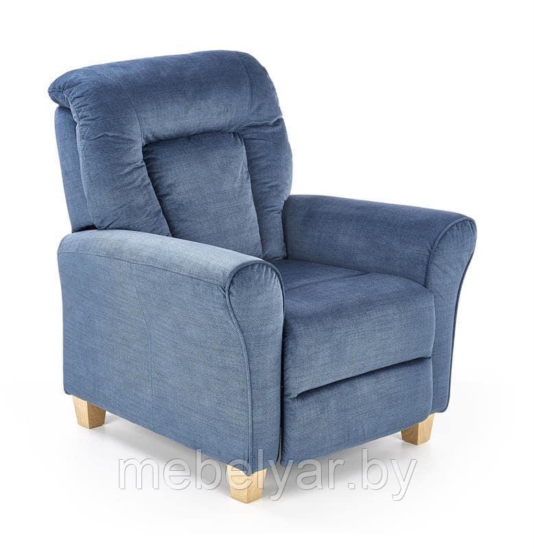 Кресло HALMAR BARD раскладное темно-синий/натуральный - фото 1 - id-p180243874