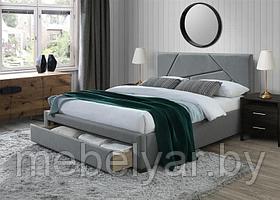 Кровать HALMAR VALERY серый/орех 160/200