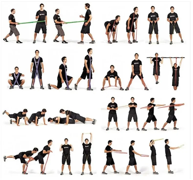 Набор эспандеров (резиновых петель) 208 см Fitness sport для фитнеса, йоги, пилатеса (4 шт с инструкцией) - фото 4 - id-p164510812