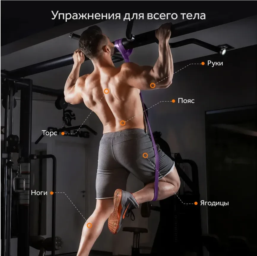 Набор эспандеров (резиновых петель) 208 см Fitness sport для фитнеса, йоги, пилатеса (4 шт с инструкцией) - фото 5 - id-p164510812