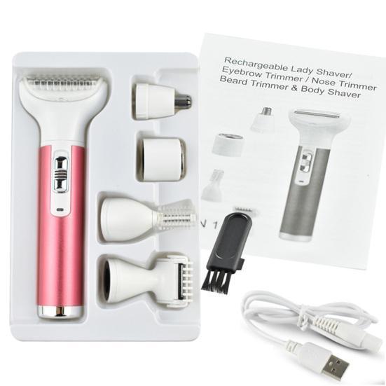 Женский набор для удаления волос 5 в 1 Portable Mini Shaver XD-3011 (триммер, эпилятор, бритва, уход за лицом) - фото 8 - id-p180249745