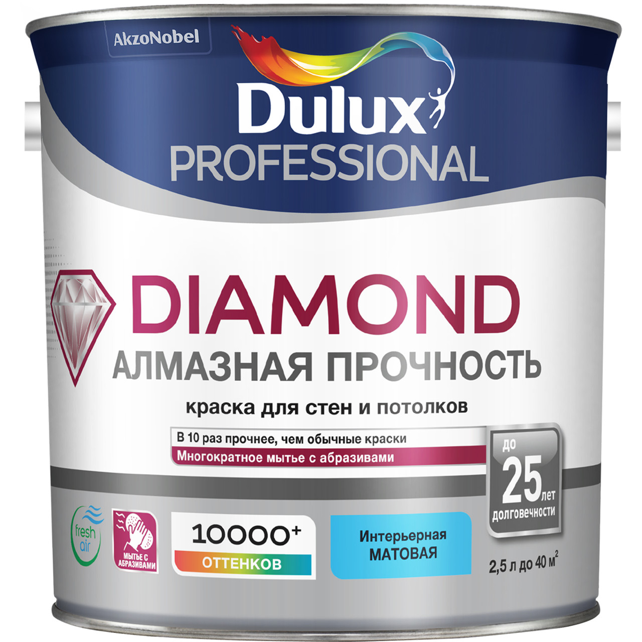 Краска Dulux Prof Diamond Matt мат BW 10л
