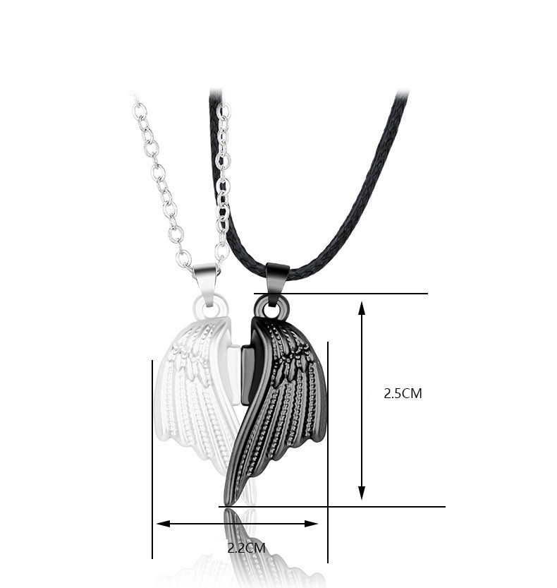 Парные кулоны-амулеты с магнитами "Крылья Love-Stile Silver-Black" - фото 2 - id-p180249890
