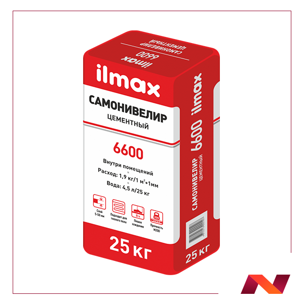 Растворная смесь сухая для самонивелирующихся стяжек "ilmax 6600", 25кг - фото 1 - id-p180252146