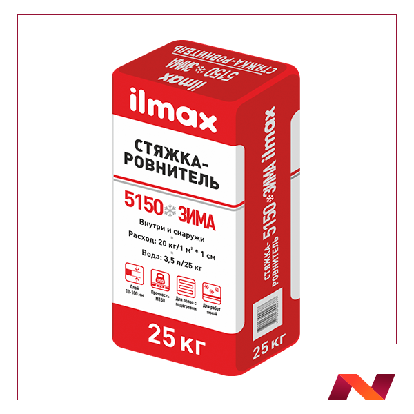 Растворная смесь сухая для стяжек "ilmax 5150 зима"(25 кг) - фото 1 - id-p180252187