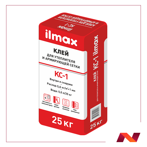 Состав клеевой полимерминеральный "ilmax КС-1" (25кг)