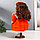 Кукла коллекционная керамика "Агата в ярко-оранжевом платье и банте, с рюшами" 30 см, фото 5