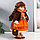 Кукла коллекционная керамика "Василиса в ярко-оранжевом платье, с рюшами, с сумочкой" 30 см   758616, фото 2