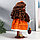 Кукла коллекционная керамика "Василиса в ярко-оранжевом платье, с рюшами, с сумочкой" 30 см   758616, фото 6