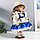 Кукла коллекционная керамика "Алиса в синем платье с цветами, в соломенной шляпке" 30 см, фото 2