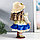 Кукла коллекционная керамика "Алиса в синем платье с цветами, в соломенной шляпке" 30 см, фото 5
