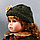 Кукла коллекционная керамика "Алёна в платье с цветами, в зелёной шапке и джемпере" 30 см, фото 6