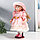 Кукла коллекционная керамика "Маша в розовом платье в клетку с ромашками, в шляпке" 30 см, фото 2