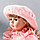 Кукла коллекционная керамика "Маша в розовом платье в клетку с ромашками, в шляпке" 30 см, фото 6