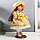 Кукла коллекционная керамика "Маша в жёлтом платье в клетку с ромашками, в шляпке" 30 см, фото 2