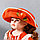 Кукла коллекционная керамика "Вера в ярко-оранжевом платье и шляпе с розами" 40 см, фото 4