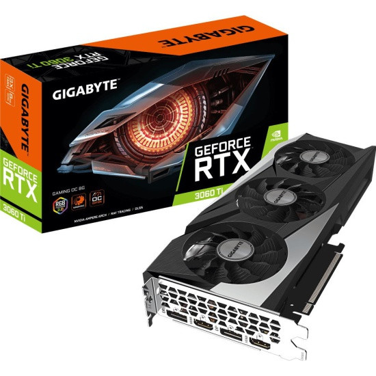 Видеокарта Gigabyte RTX 3060Ti GAMING OC 8G rev.2.0 (GV-N306TGAMING OC-8GD) 8Gb DDR6 2xHDMI+2xDP SLI LHR RTL