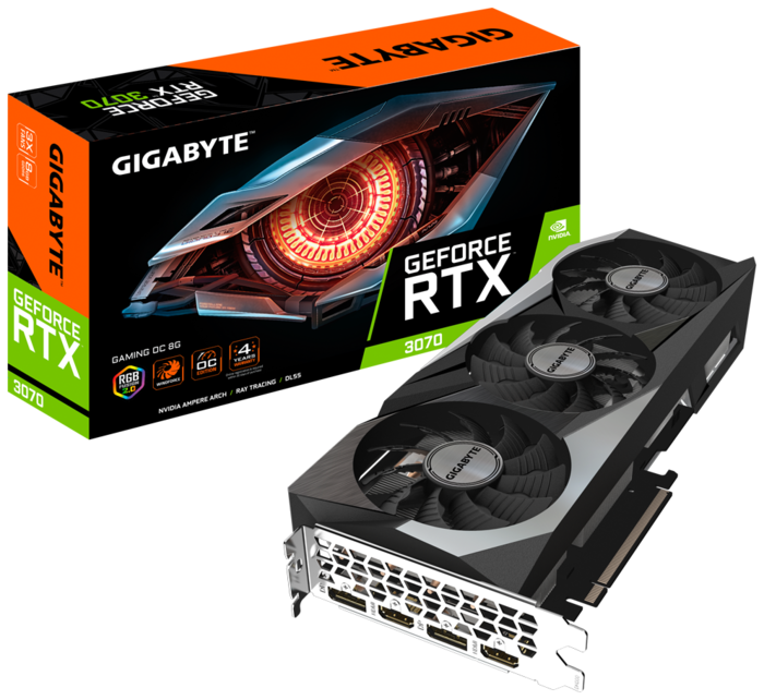 Видеокарта Gigabyte RTX 3070 GAMING OC rev.2.0 (GV-N3070GAMING OC-8GD) 8Gb GDDR6 8+6pin 2xHDMI+3xDP LHR RTL