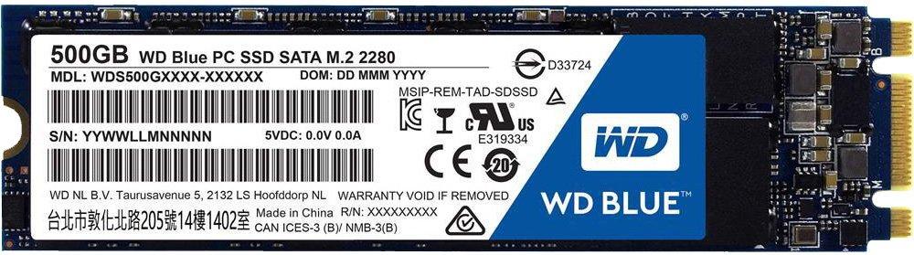 SSD M.2 2280 B&M WD 500Gb Blue WDS500G2B0B 3D TLC