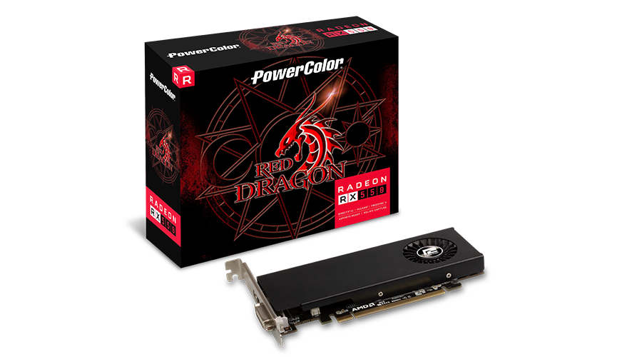 Видеокарта PowerColor RX 550 Red Dragon LP (AXRX 550 4GBD5-HLE) Low Profile 4Gb DDR5 DVI+ HDMI+DP RTL