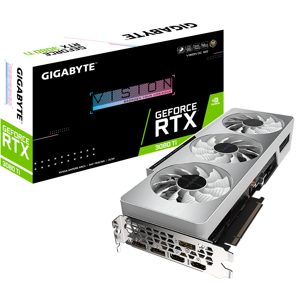 Видеокарта Gigabyte RTX 3080Ti Vision OC 12G (GV-N308TVISION OC-12GD) 12Gb GDDR6X 3xHDMI+3xDP 2x8pin RTL