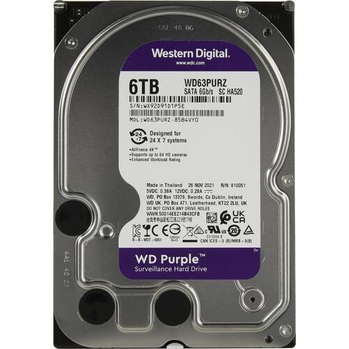 HDD 3.5" SATA-III WD 6Tb Purple WD63PURZ 5400rpm 256Mb