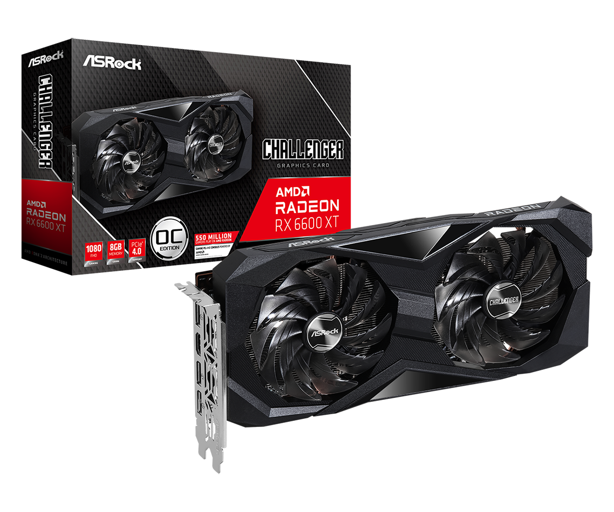 Видеокарта ASRock RX 6600XT Challenger OC (RX6600XT CLD 8GO) 8GB GDDR6 8-pin HDMI+3xDP RTL