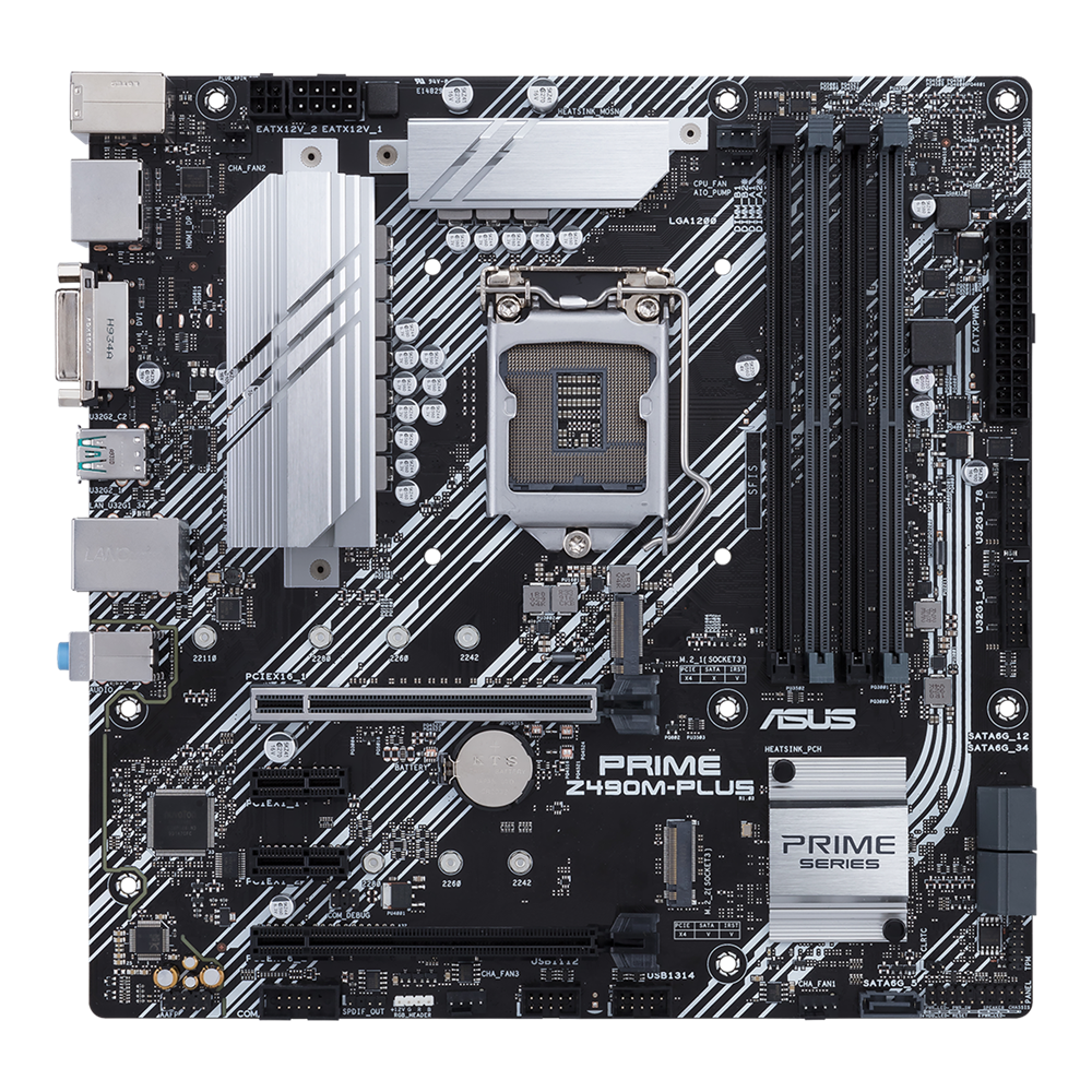 Материнская плата ASUS PRIME Z490M-PLUS Soc-1200 (Z490) 2xPCI-Ex16 3xPCI-Ex1 2xUltra M.2 4xDDR4 4400MHz+