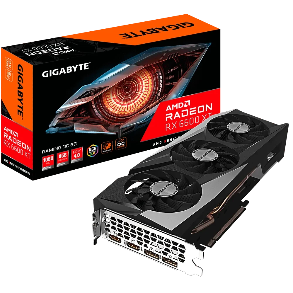 Видеокарта Gigabyte RX 6600XT Gaming OC (GV-R66XTGAMING OC-8GD) 8GB GDDR6 8-pin 2xHDMI+2xDP RTL