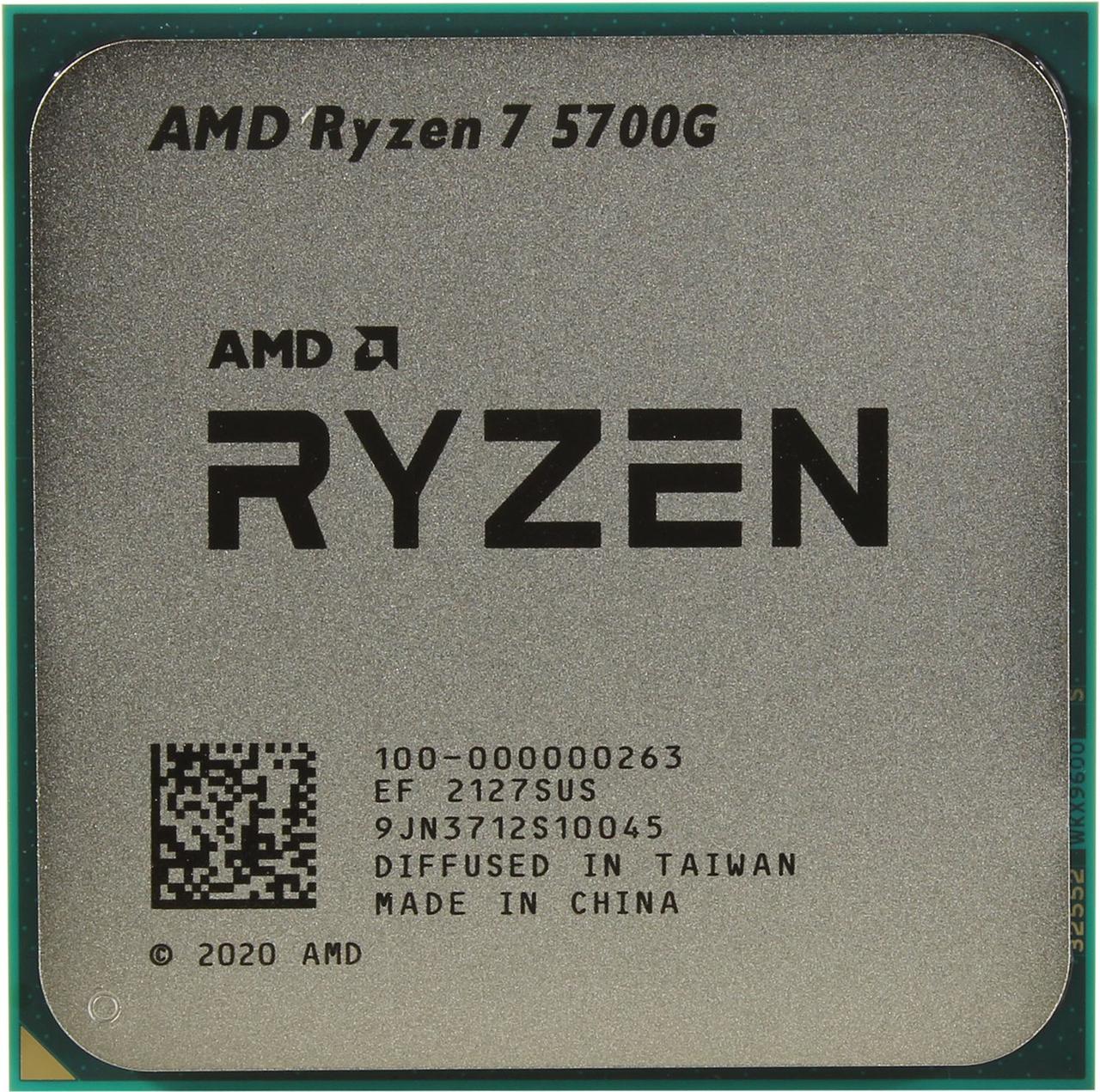 Процессор BOX Socket-AM4 AMD Ryzen 7 5700G (100-100000263BOX) 8C/16T 3.8GHz/4.6GHz 4+16Mb 65W Radeon Vega 8