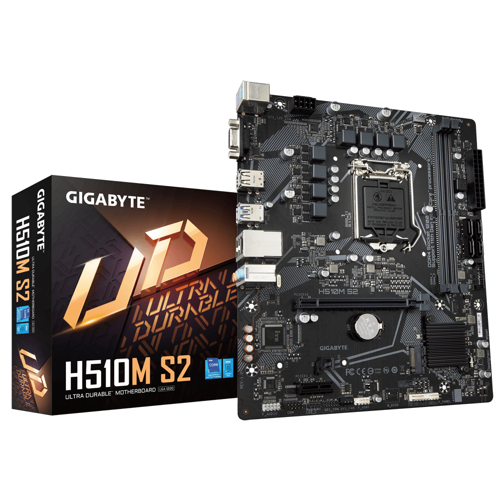 Материнская плата Gigabyte H510M S2 Soc-1200 (H510) PCI-E 4.0x16 PCI-E 3.0x1 M.2 GbE LAN 2xDDR4 3200Mhz VGA