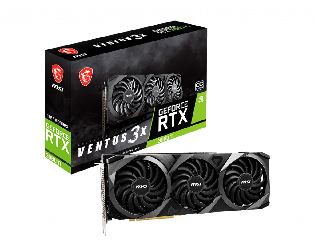 Видеокарта MSI RTX 3080Ti Ventus 3X (RTX 3080 Ti Ventus 3X 12G OC) 12Gb GDDR6X HDMI+3xDP 2x8pin RTL
