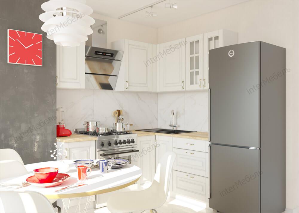 Угловая кухня Бостон 39 - 2,7×1,3 м - акация белая/акация графит (варианты цвета) фабрика Интермебель - фото 4 - id-p180267399