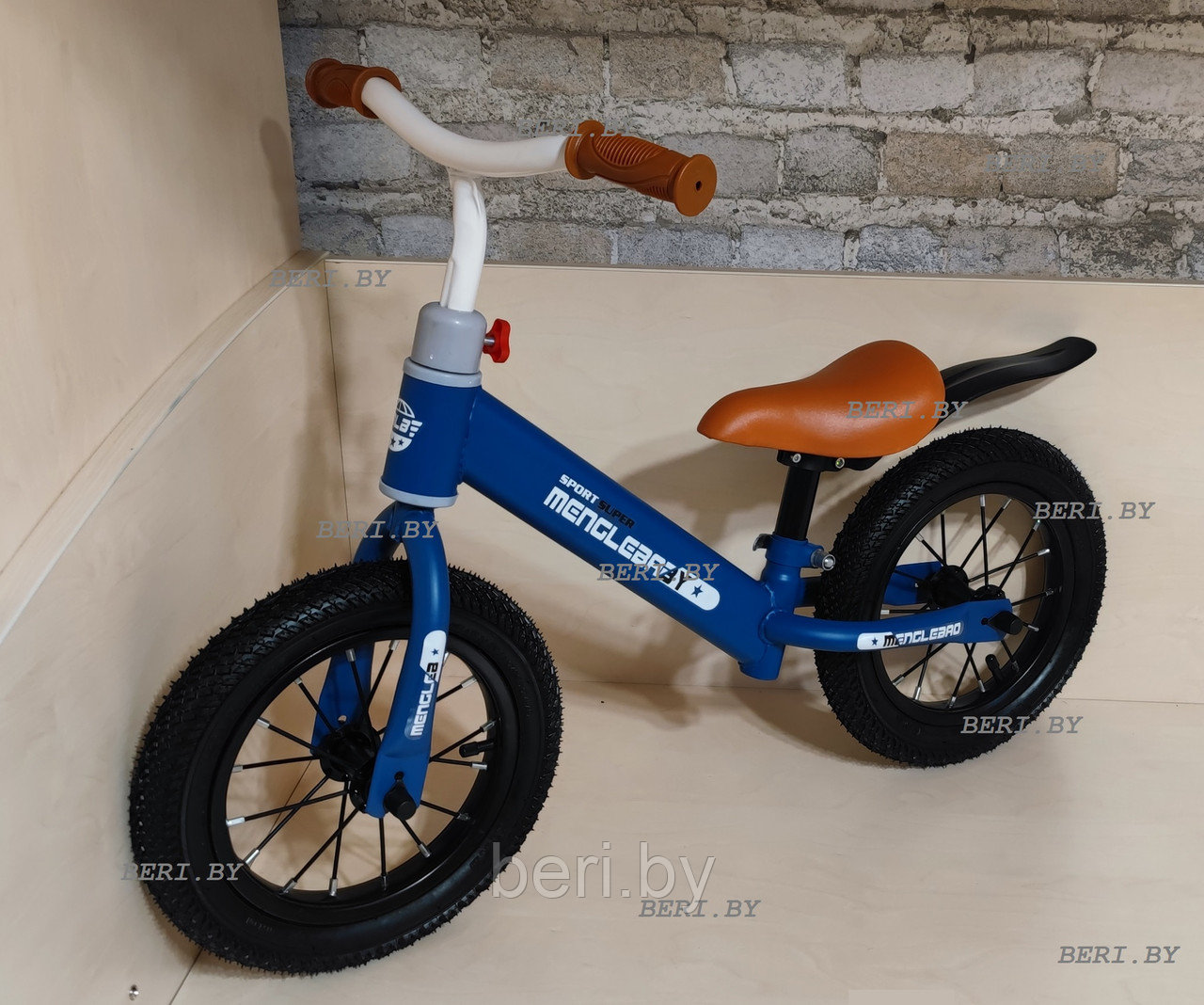 S-13 Беговел детский 12" , НАДУВНЫЕ колеса, от 2 лет, синий - фото 1 - id-p180268192