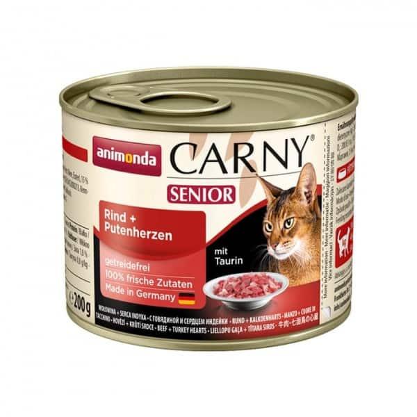 Консервы для кошек старше 7 лет Animonda CARNY Senior (говядина, сердце индейки) 200 гр