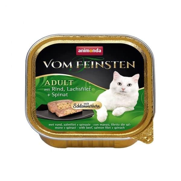 Влажный корм для кошек Animonda Vom Feinsten (говядина, лосось, шпинат) 100 гр - фото 1 - id-p120693175